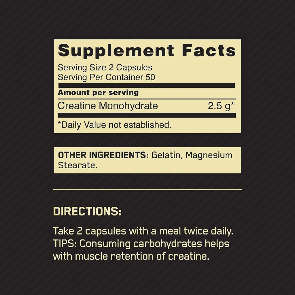Micronized Creatine Capsules - Optimum Nutrition